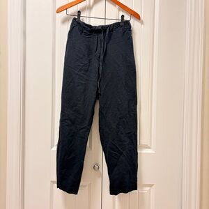 OAK + FORT Linen-Blend Drawstring Paperbag Pants Navy – S